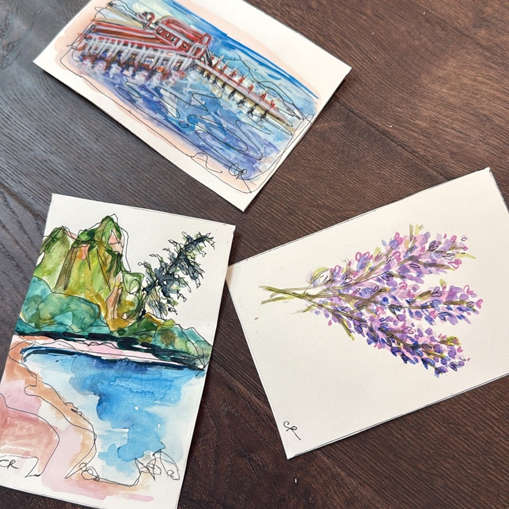 Original Art - Mixed Media - Washington Lavender Floral Study - Daily “Sketch”